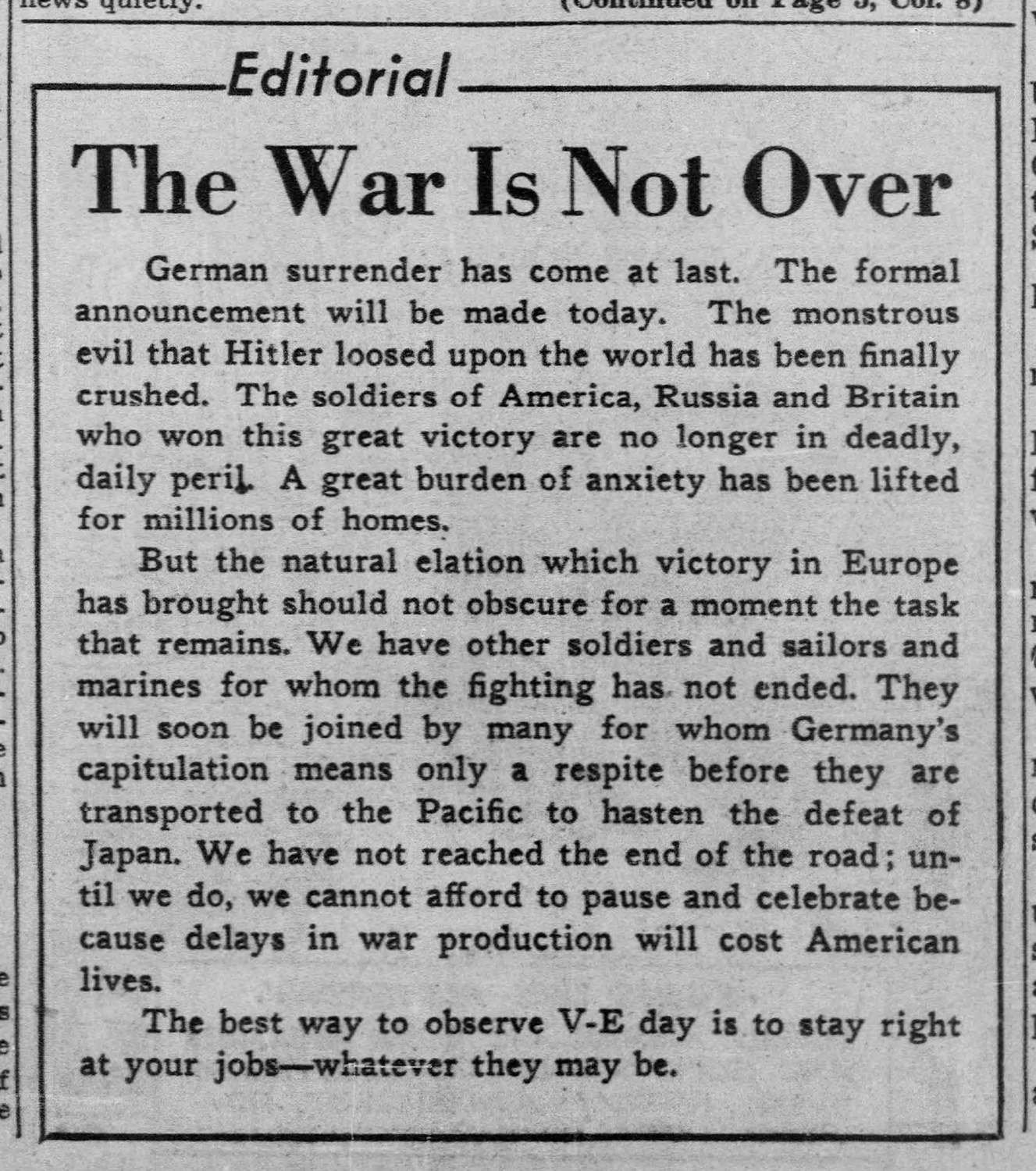 WAR IS OVER Pittsburgh Post Gazette 15 August 1945 - ™